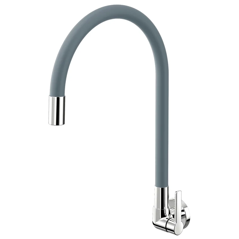 Torneira Docol GaliFlex Para Cozinha De Parede Bica Alta Cinza Cromada – 967463