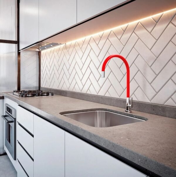 Torneira para Cozinha de Mesa Galiflex Chrome/Vermelha - 966979 - Imagem 3