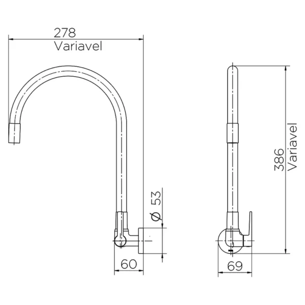 Torneira Docol GaliFlex De Parede Para Cozinha Vermelha Cromada - 967479 - Imagem 4