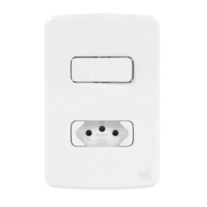 1 Tecla Simples+Tomada 10A+Placa e Suporte 4x2 Composé Weg - 13272553