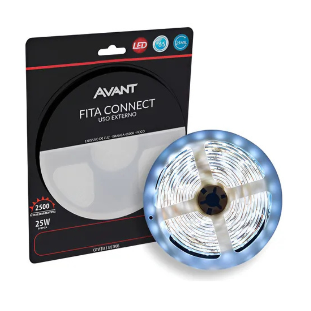 kit fita flex led externo Luz Branco-frio 1M 4,8w 220v - 18438