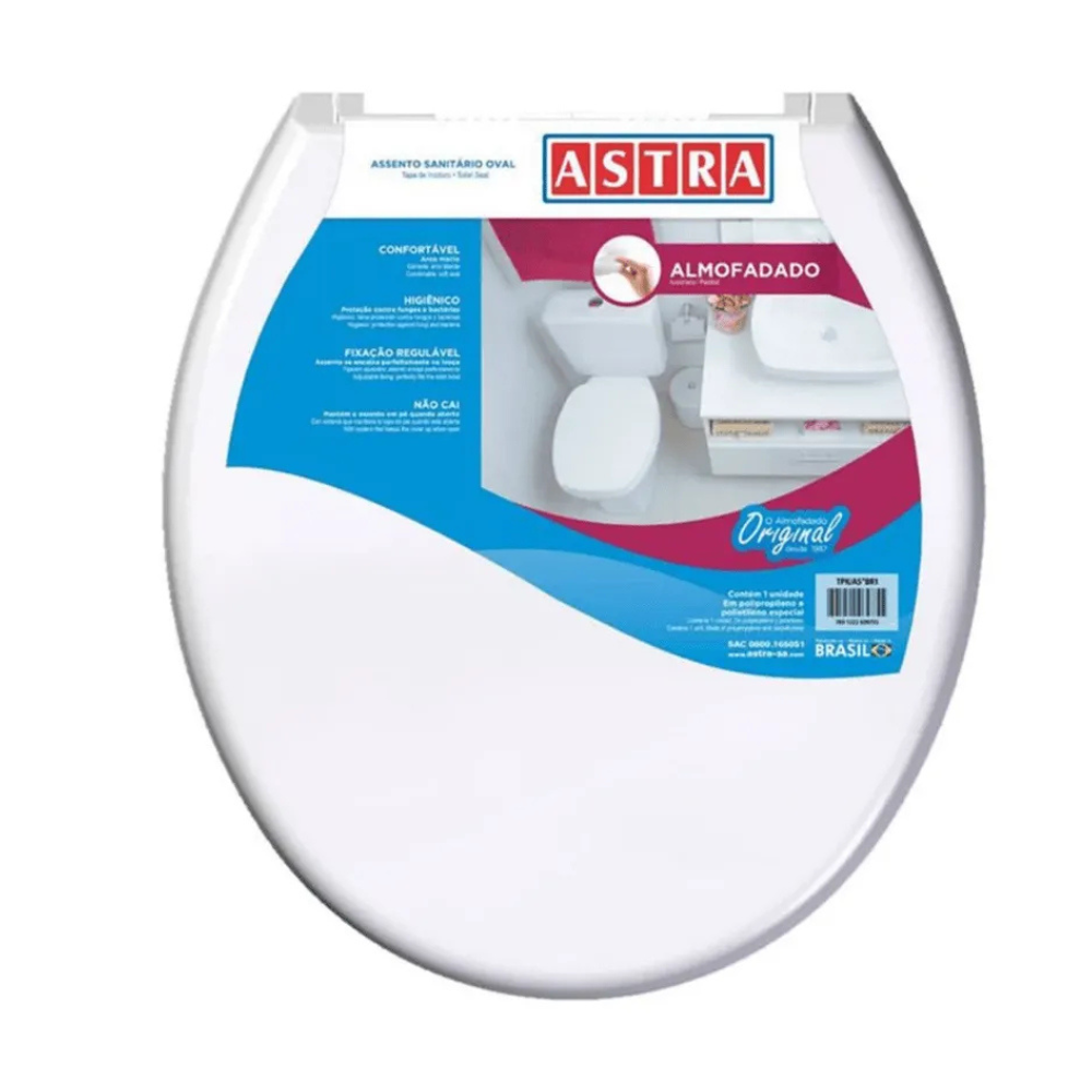 Assento Sanitário Almofadado Astra TPK/AS Branco