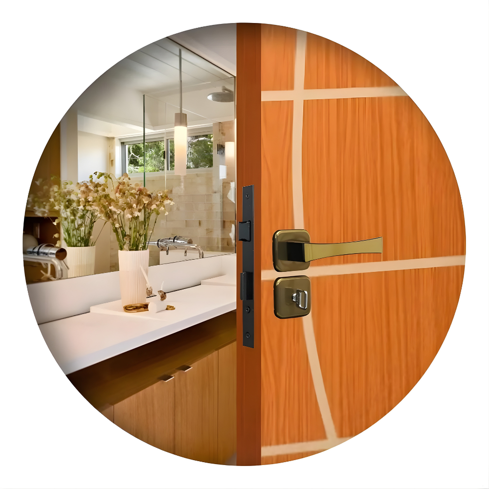 WC Fechadura 40 paris Roseta Bronze Latonado - Mgm - Imagem 3