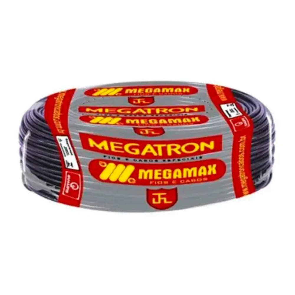 Cabo Flexível 6 mm Rolo Com 100 Metros Preto - Megatron