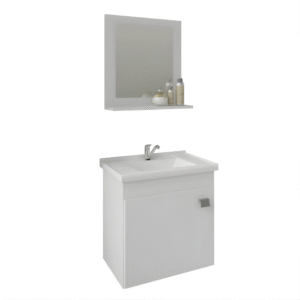 Gabinete Iris 44cm para Banheiro com Espelheira Branco - MGM