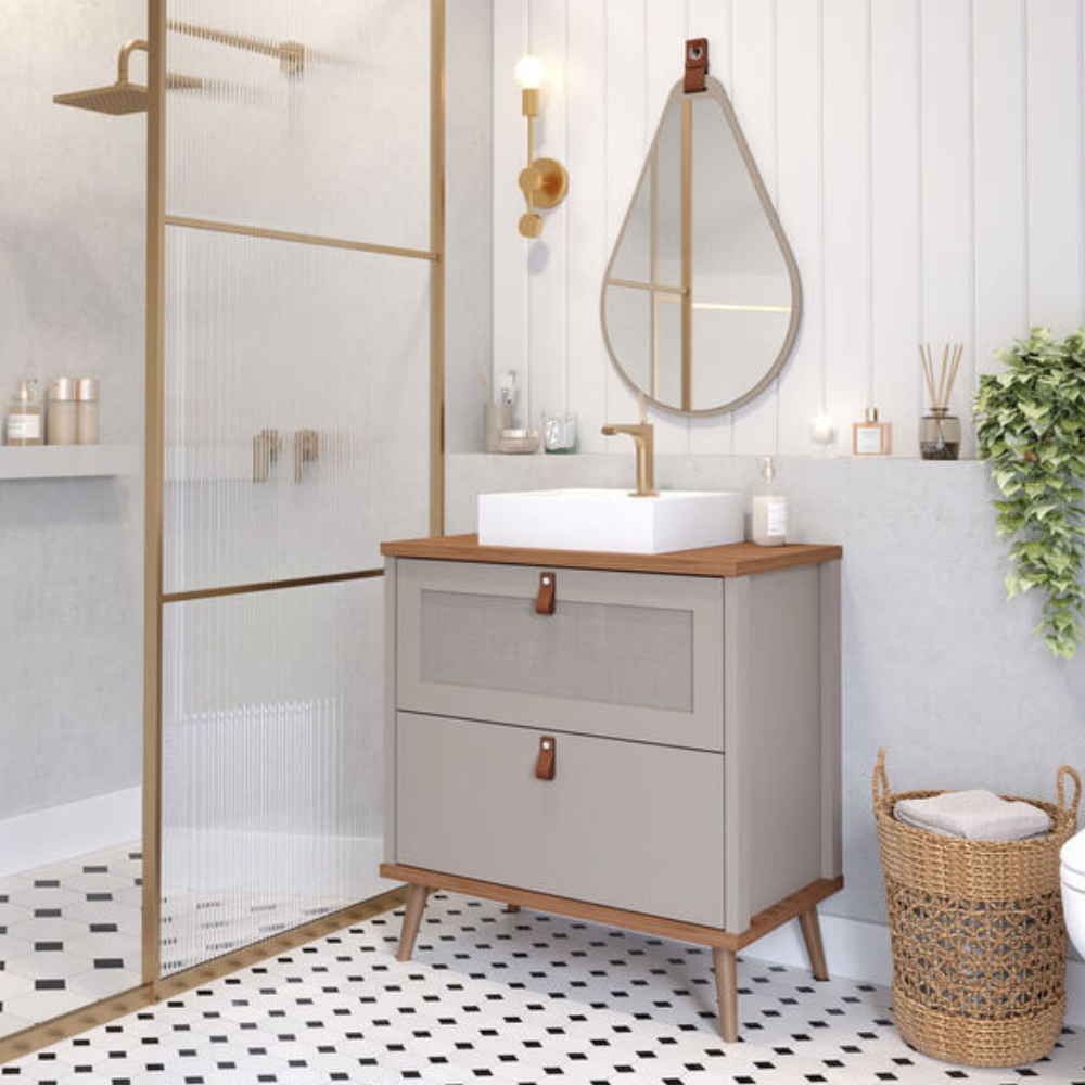 Gabinete Para Banheiro Veneto 60cm Capuccino/freijo - MGM - Imagem 2