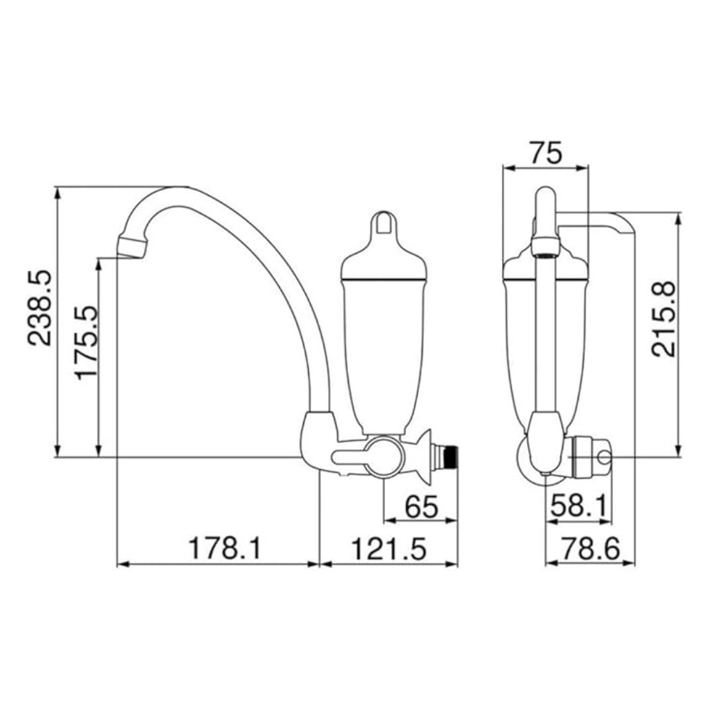 Torneira de Parede Acqua Bella, com Purificador de Água branco - Lorenzetti - Imagem 3